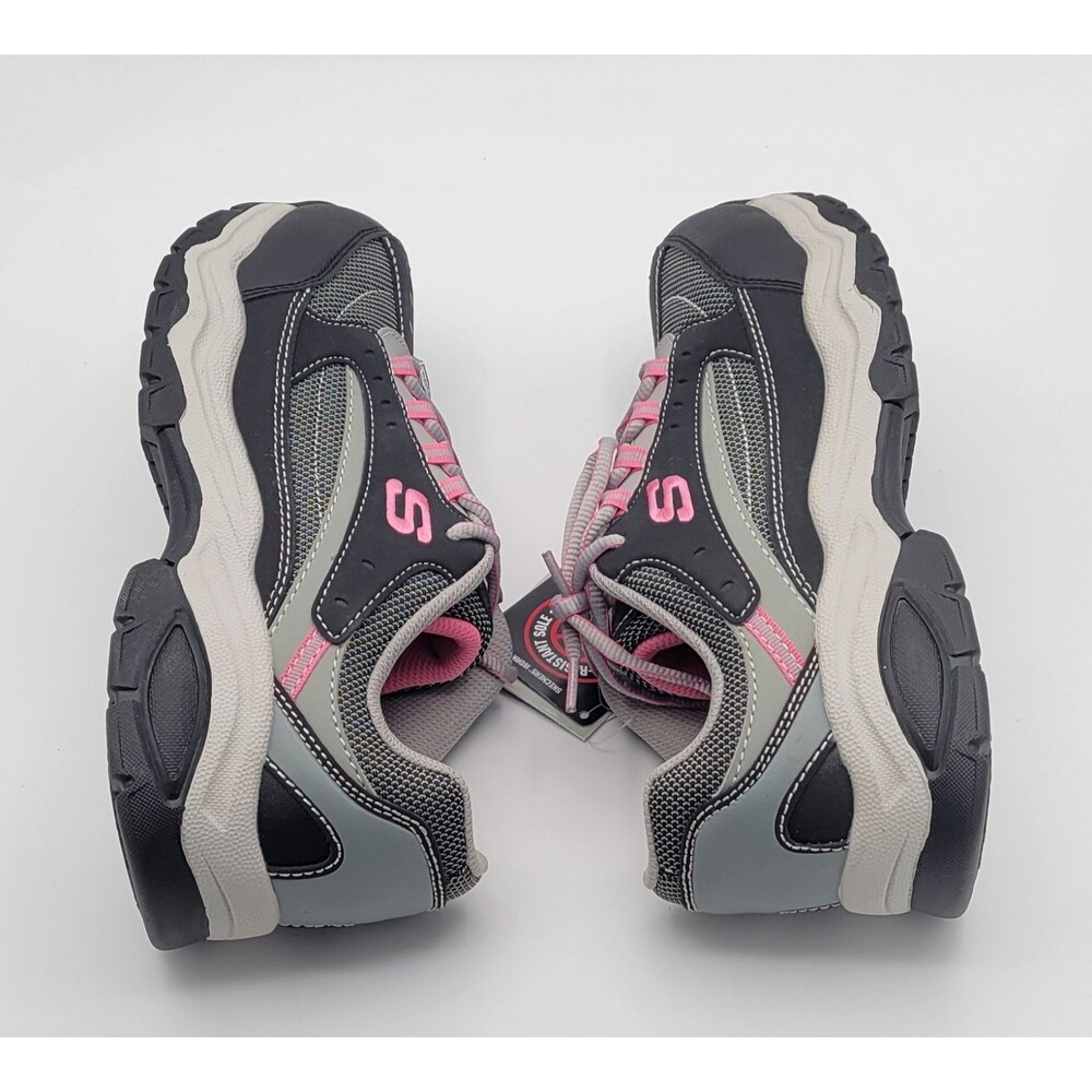 Skechers Work Biscoe Steel Toe Shoes Pink Gray Slip Resistant Womens size 10 - Picture 4 of 12